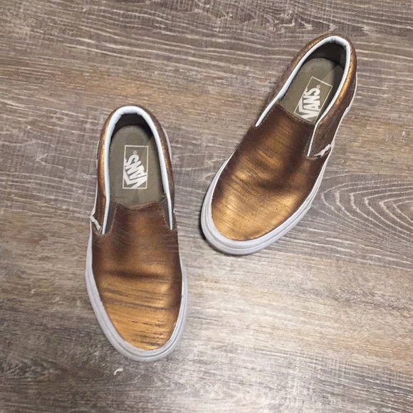 Vans Shoes - NWOT Gold Van Slip Ons